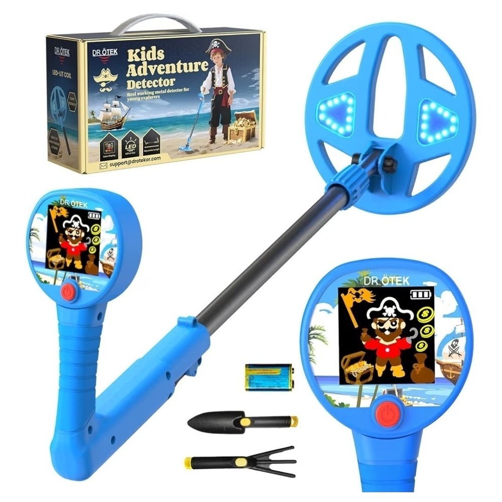 Metal Detector for Kids - Intuitive Color LCD Display - 6.7inch Glowing LED Coil